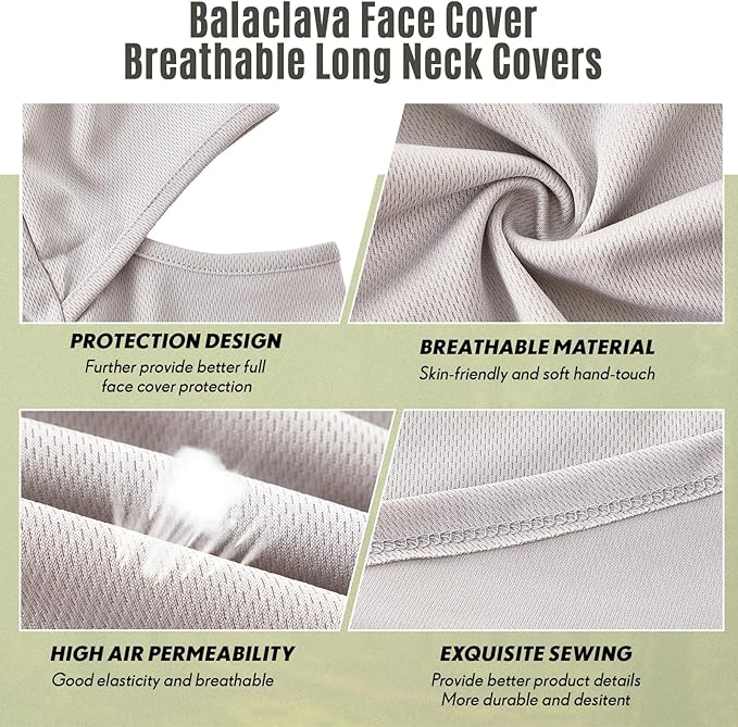 SATINIOR 3 Piece Balaclava Face Cover Sun Protection Neck Cover Summer Balaclava Motorcycle Face Mask for Men Women