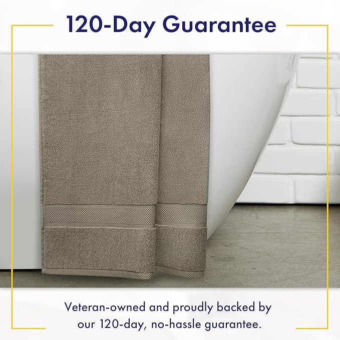 Alusa Home 100% Organic Zero-Twist Cotton Towels - GOTS Certified Luxury Bath Towels - Ultra Soft & Plush 700GSM Long-Staple Cotton - 6 Piece Towel Set (Taupe)