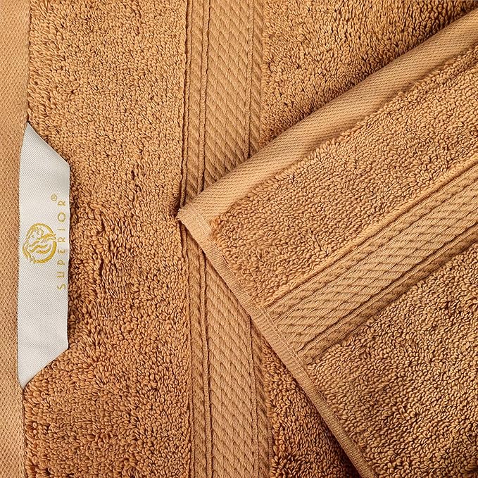 SUPERIOR Egyptian Cotton Pile Bath Sheet Set of 2, Ultra Soft Luxury Towels, Thick Plush Essentials, Absorbent Heavyweight, Guest Bath, Hotel, Spa, Home Bathroom, Shower Basics, Rust