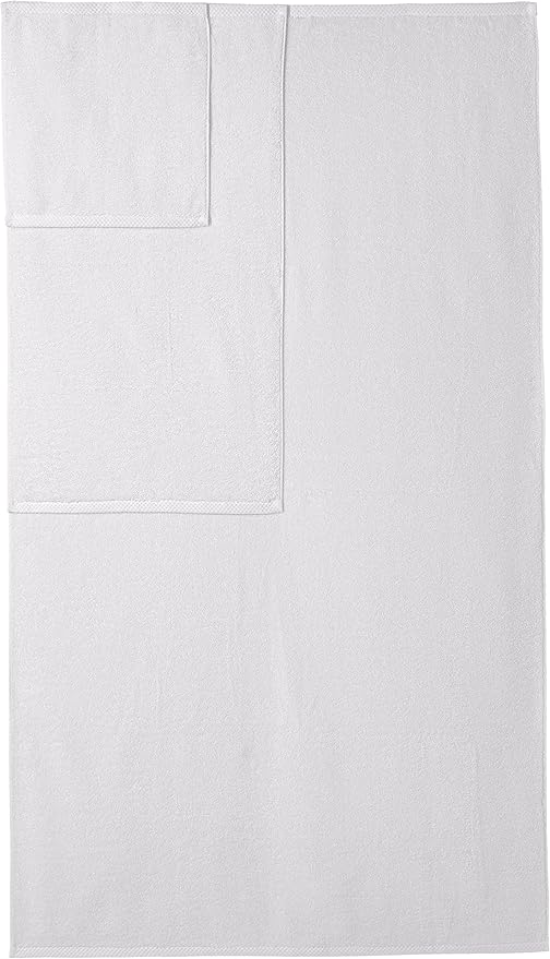 Amazon Basics 100% Cotton Soft Quick-Dry 8-Piece Towel Set, Bath Towels, Hand Towels, Washcloths, White, Compact & Lightweight