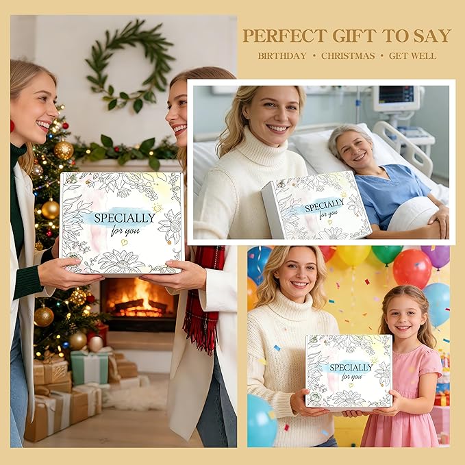 Birthday Gifts for Women - 11 Pcs Self Care Gift Basket Set for Sister Friend Mom - Get Well Soon Gift Box - Recovery After Surgery Care Package - Friendship Cheer Up Inspirational Thank You Present