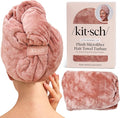 Kitsch Plush Microfiber Hair Towel Wrap for Women – Ultra Absorbent Microfiber Bath Towels for Wet, Curly, Long or Short Hair – Anti-Frizz Hair Wrap, Great Hair Care Gifts for Women