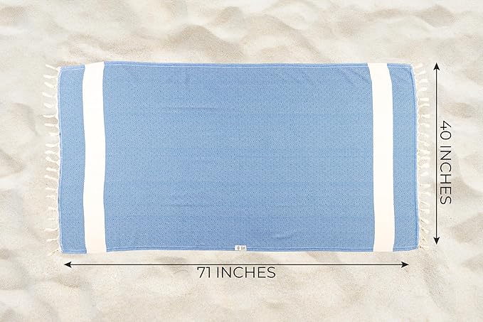 Turkish Beach Towel Oversized Clearance XL 40x71- Sand Free - 100% Cotton Quick Dry - Extra Large Blanket Travel and Pool for Adults- Cloud Sandproof, Beach Essentials for Women