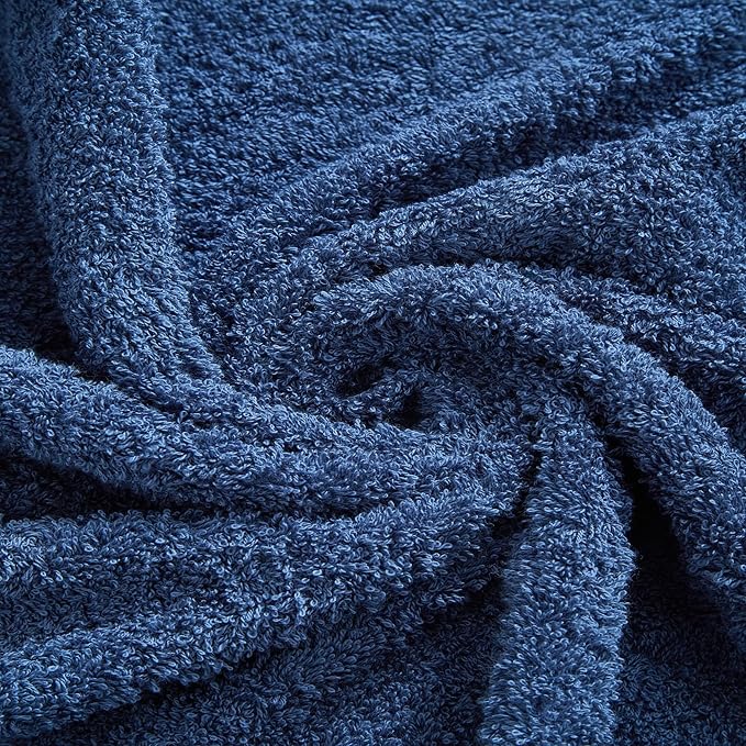 Aibaser Towels - Premium 100% Cotton Bath Towels Set (27 x 54 inches), Lightweight and High Absorbency Quick Drying (Blue)