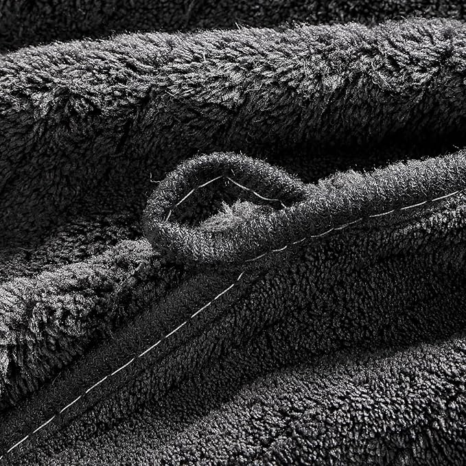 YTYC 39x78 Bath Sheet Extra Large Bath Towel for Adults Super Soft Absorbent Striped Microfiber Oversized Bathroom Towel - Charcoal Grey,1 PCS