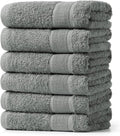 Aibaser Hand Towels-16x30inch - Lightweight and Highly Absorbent Hand Towels for Bathroom, Travel, Gym, Shower and Spa (Grey)