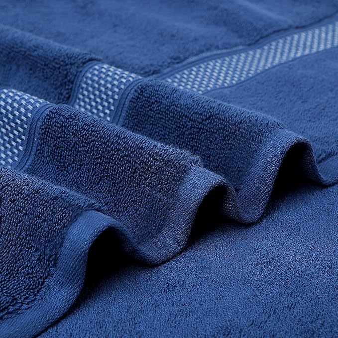 Fluffy Cotton Bath Towels Set800G,2-Piece Set, Thickened and Enlarged(31.5x63 inches),Super Absorbent,Soft,Suitable for Hotel, Bathroom, Swimming Pool, SPA,Gift(Dark Blue)