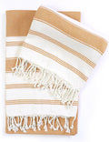 Goroly Home Cotton Turkish Peshtemal Beach Towel, Extra Large, Thin Quick Dry Sand Free Pool & Swim Towel, Bathing Blanket, Travel Essentials, (Mustard, 36x71 Inches)