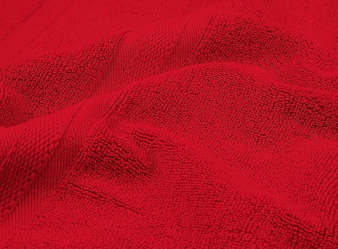 Towel and Linen Mart Burgundy Towel Sets, 2 Bath Towels 2 Hand Towels and 4 Washcloths 2 Ply Low Twist 600 GSM Ring Spun Highly Absorbent for Bathroom Hotel Shower Towel (8 Pack)