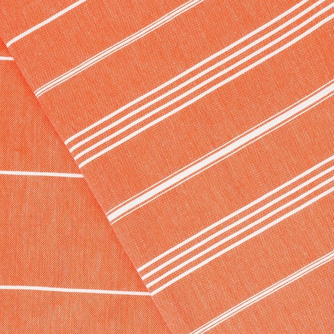 Bersuse Towels Anatolia XL Beach Blanket Throw Blanket Turkish Towel 100% Cotton Extra-Large Quick-Dry Lightweight Premium Peshtemal Towel - 61x82 Inches, Dark Orange