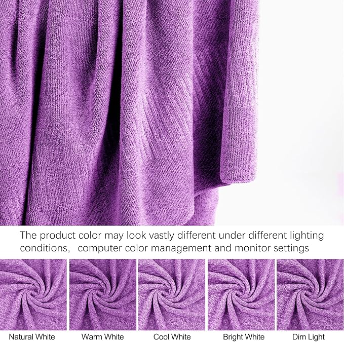 SEISSO Bath Towels, Extra Absorbent & Quick Drying Lightweight Fiber Towels, Premium Big Soft Bath Towel for Fitness, Spa, Sports Towels, Yoga Towel, Dark Purple(2 Pack)