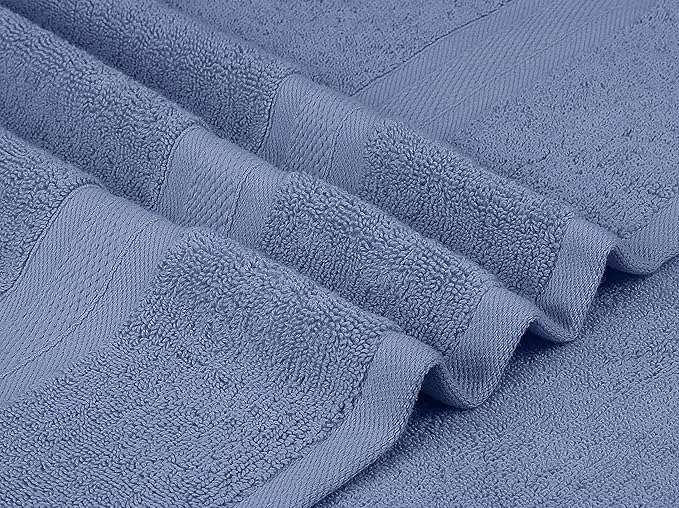Towel and Linen Mart 4 Pieces Bath Towel Sets - Electric Blue - 2 ply Low Twist Soft Feel Luxurious,Quick Dry, Extra Absorbent, 100% Ring Spun Cotton 600 GSM (27 x 54, Pack of 4)