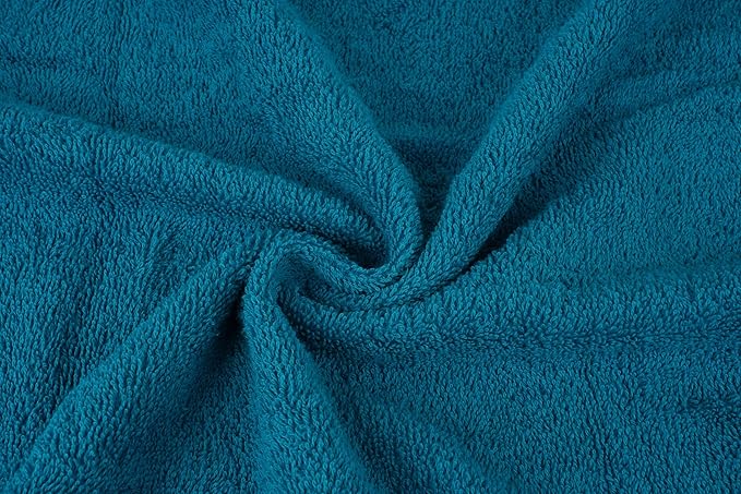 CASA COPENHAGEN He & She 4Pcs 100% Egyptian Cotton Large Designer Towels Gift Set- Violet - Turquoise, 550 GSM, 55"x27", 4Bath Towels for Bathroom (Box Pack, Set for Women & Men)