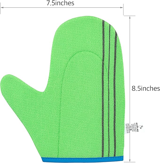 Exfoliating Glove Korean Skin Care Body wash loofah face Lip Body Scrub Dry Brushing Body Brush Foot Back Scrubber scrubbing Bathing Sponge Black Head Remover Gloves (4colors, 4pack)