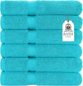 HERCULEAN Premium Bath Towels 24 x 48 Pack of 6 | Quick Dry and Highly Absorbent | 100% Cotton Terry Towels for Bathroom - Perfect for Shower - Pool and Spa - Luxury Soft Towels - Aqua Blue
