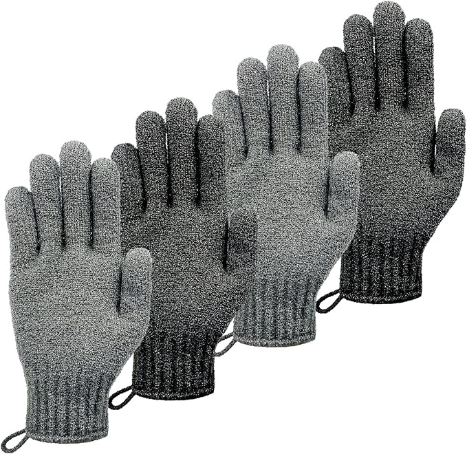 MIG4U Shower Exfoliating Scrub Gloves, Bathing Gloves Body Wash Dead Skin Removal Deep Cleansing Sponge Loofah for Women Men