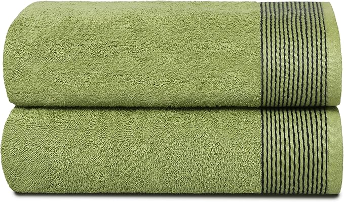 Belizzi Home Ultra Soft 2 Pack Oversized Bath Towel Set 28x55 inches, 100% Cotton Large Bath Towels, Ultra Absorbant Compact Quickdry & Lightweight Towel, Ideal for Gym Travel Camp Pool - Kiwi Green