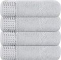 GLAMBURG Ultra Soft 4 Pack Oversized Bath Towel Set 27x54 inches, 100% Cotton Bath Towels, Highly Absorbant Compact Quickdry & Lightweight Towel, Ideal for Gym Travel Camp Pool - Light Grey