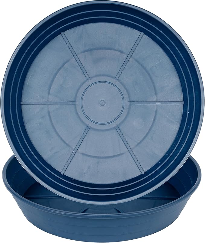 LWALRS Plant Saucer 14 Inch 2 Pack 6 8 10 12 14 16 18 20 25, Plastic Plant Trays for Pots，Extra-Deep Plant Water Dray Tray, Bird Bath Bowl, Heavy Flower Plant Saucers Indoors and Outdoor No Holes