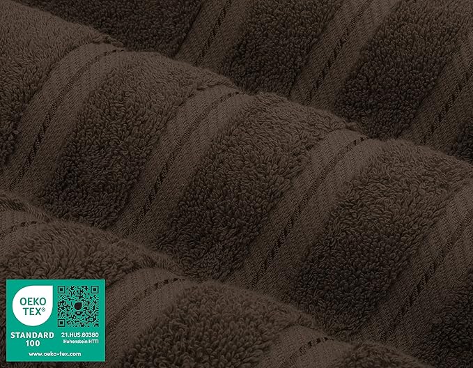 American Soft Linen Luxury Hand Towels for Bathroom, 600 GSM Heawy Weight 16x28 Size 100% Cotton Turkish 4 Piece Hand Face Towel Set, Brown Hand Towels