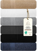 Medium Bath Towels Pack of 6 – 24x48 Inches – Soft, Quick Dry & Highly Absorbent – 100% Cotton Towels for Bathroom, Spa, Gym & Hotel – Multi Assorted