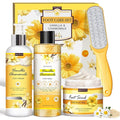 LUCOTIYA Foot Soak Set Pedicure Kit, Vanilla chamomile Foot Soak Salts, File, Scrub & Urea Cream,Pedicure Supplies for Dry Cracked Feet for Women
