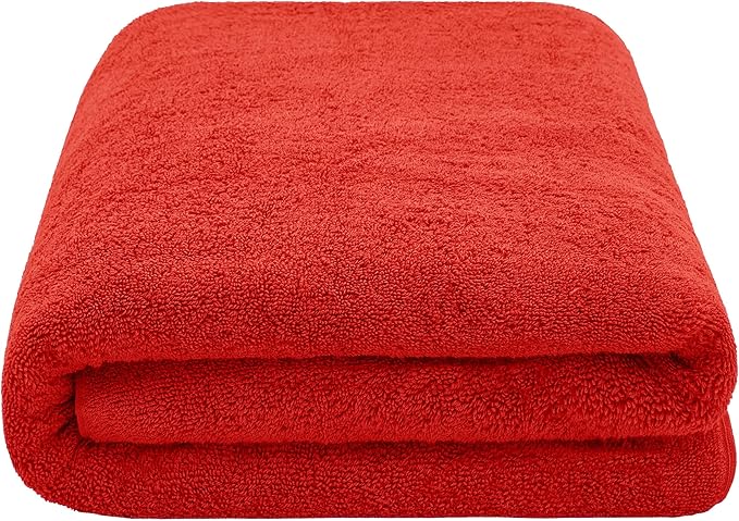 Cotton Paradise 100% Cotton 40x80 Oversized Bath Sheet, Extra Large Turkish Bath Towels for Bathroom, Red Bathsheet