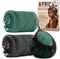2 Pack African Net Sponge Exfoliating Body Scrubber Bath Sponge for Daily Use (Black+Dark Green)
