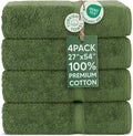 Chakir Turkish Linens | Hotel & Spa Quality 100% Cotton Premium Turkish Towels | Soft & Absorbent (4-Piece Bath Towels, Moss)