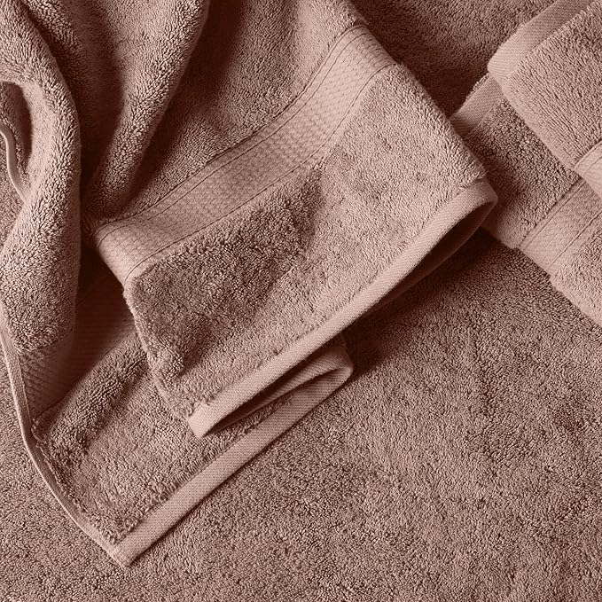 Superior Egyptian Cotton Pile 10-Piece Towel Set, Includes 2 Bath, 4 Hand, 4 Face Towel/Washcloth, Heavyweight, Ultra Soft Luxury Towels, Thick Plush Essentials, Guest Bath, Spa Bathroom, Muted Mauve