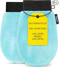 Exfoliating Glove for Shower – Dual-Sided Scrubber Mitt – Deep Exfoliation Washcloth Mittens – Dead Skin & Tan Remover for Body – Body & Face Exfoliator Loofah Wash Cloths for Showering (2-Pack)
