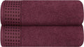 GLAMBURG 100% Cotton 2 Pack Oversized Bath Towel Set 28x55 Inches, Ultra Soft Highly Absorbant Compact Quickdry & Lightweight Large Bath Towels, Ideal for Gym Travel Camp Pool - Burgundy