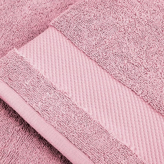 BIOWEAVES 100% Organic Cotton 700 GSM Plush Premium Washcloths 13" x 13" GOTS Certified, Face Towels Perfect for Home & Bathroom - Dusty Pink, Pack of 12