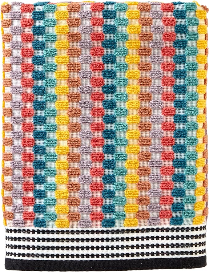 SKL Home Mid-Century Cotton Bath Towel, 450 GSM, Soft & Absorbent Jacquard, Multi