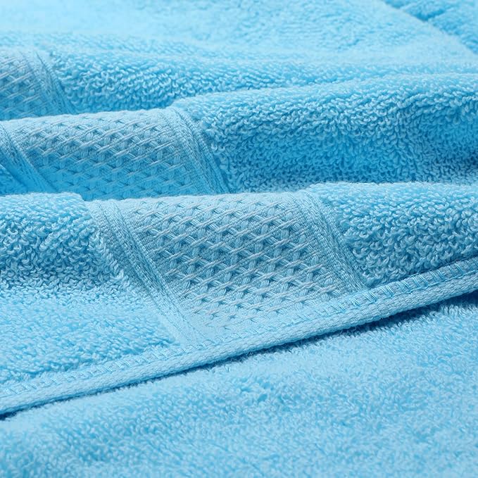 Cotton Bath Towels Set, 2-Piece Set(27x55 Inches) Super Absorbent Quick Drying, Soft,Suitable for Bathroom, spas, Gyms,Gift(Rose Pink,Sky Blue)