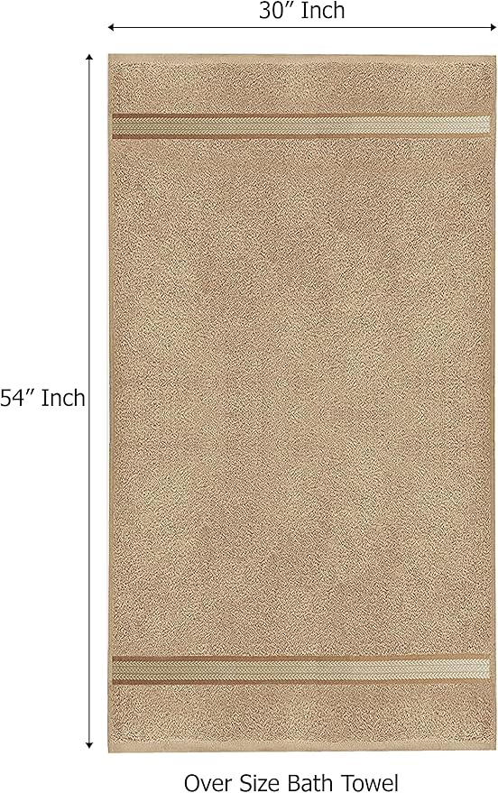 COTTON CRAFT Ultra Soft Oversized Bath Towels - 4 Pack Extra Large Bath Towel Set - 30x54 - Absorbent Everyday Luxury Hotel Spa Gym Shower Beach Pool Camp Travel Dorm - 100% Cotton 580 GSM - Linen