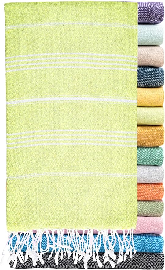 Ray Silver Turkish Beach Towel – 100% Cotton 40x71 Quick Dry Oversized Sand Free Lightweight Blanket for Travel Camping Bath Sauna Pool Gym Yoga (1pc - S-Pistachio Green)