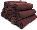 Arkwright Bleach Resistant Salon Towels 12 Pack - 100% Cotton Hair Towels, Soft, Absorbent, Quick Dry Spa & Barber Towels for Hair Stylist, Nail Salon & Esthetician, 16 x 28, Brown