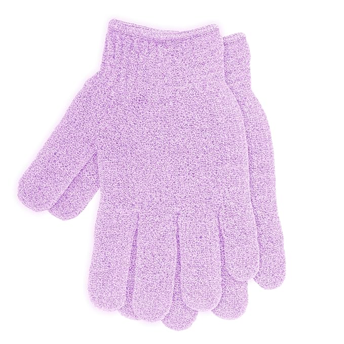 4 Pairs Exfoliating Gloves for Shower, Shower Gloves, Body Scrubber, Korean Exfoliating Mitt Body Scrubber, Microfiber Bath Gloves, Exfoliate Sponge Loofah Wash, Shower Scrubber