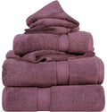 SUPERIOR Egyptian Cotton Pile 6 Piece Towel Set, Includes 2 Bath, 2 Hand, 2 Face Towels/Washcloths, Ultra Soft Luxury Towels, Thick Plush Essentials, Guest Bath, Spa, Hotel Bathroom, Plum