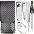 3 Swords Germany - Brand Quality 4 piece Manicure Pedicure Grooming kit Set Tweezers File Clipper Fashion Leather case in Gift Box, Made by 3 Swords