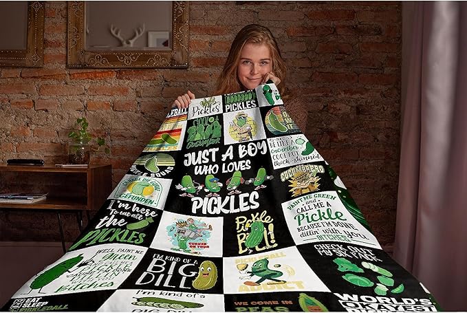 Pickle Flannel Fleece Blanket Throw Couch Microfiber Soft Cozy Lightweight Luxury Bed Blanket 40"x30"for Pet