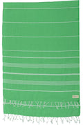 Bersuse Towels Anatolia XL Beach Blanket Throw Blanket Turkish Towel 100% Cotton Extra-Large Quick-Dry Lightweight Premium Peshtemal Towel - 61x82 Inches, Green