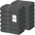 Avalon Towels Bath Towels for Bathroom 100% Cotton Grey Bathroom Towels Pack of 12 (24x48 inches) - Quick Drying Bath Towels Set Small, Light Weight & Absorbent Perfect Gym & Pool Towel Set