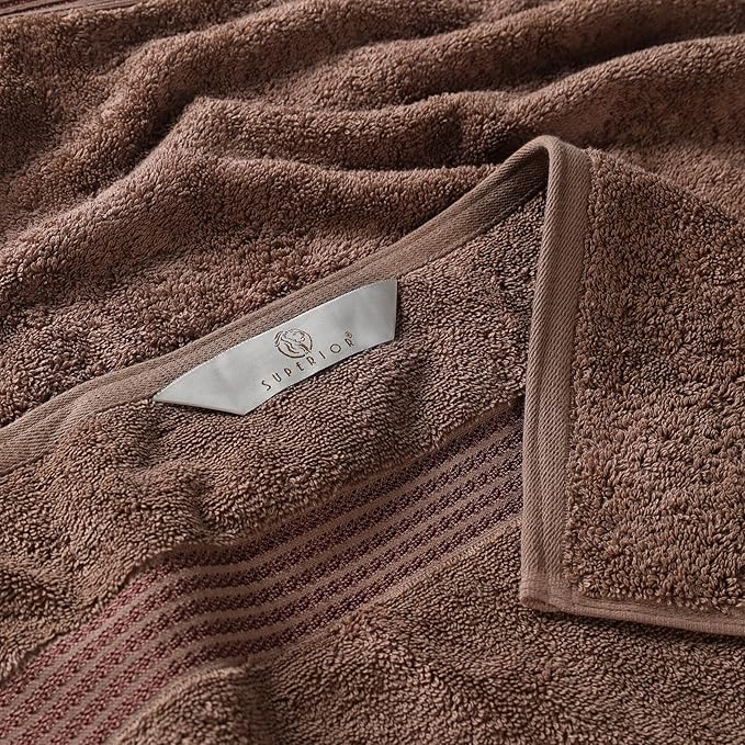 Superior Egyptian Cotton 9-Piece Towel Set, Assorted Towels for Home Bathroom, Guest Bath Decor Essentials, Includes 3 Bath, 3 Hand, 3 Face Towels/Washcloths, Quick Dry, Absorbent - Mocha
