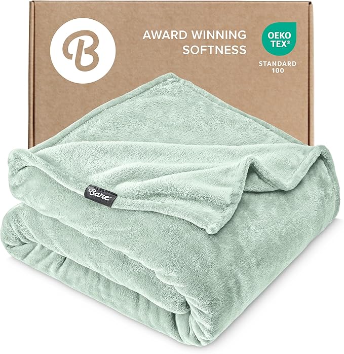 Bare Home Fleece Blanket - King Size - Ultra-Soft Lightweight for Bed, Sofa, and Couch - Luxury Microplush - Cozy Warm Blanket (King, Spring Mint)
