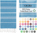 Cacala Lightweight and Thin Turkish Beach Towel 100% Cotton Sand-Free and Quick-Drying Goodness Perfect as an Extra Large Travel Towel, Beach Accessory, or Gift for Beach Lovers, 37 x 70