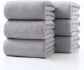 Lumimi Towels 6 Piece Soft Microfiber Bath Towel Set Salon Gym Yoga Travel Incredibly Absorbent Lightweight Quick Dry and Durable, 55" L x 27" W, Family 6 Pack Light Grey