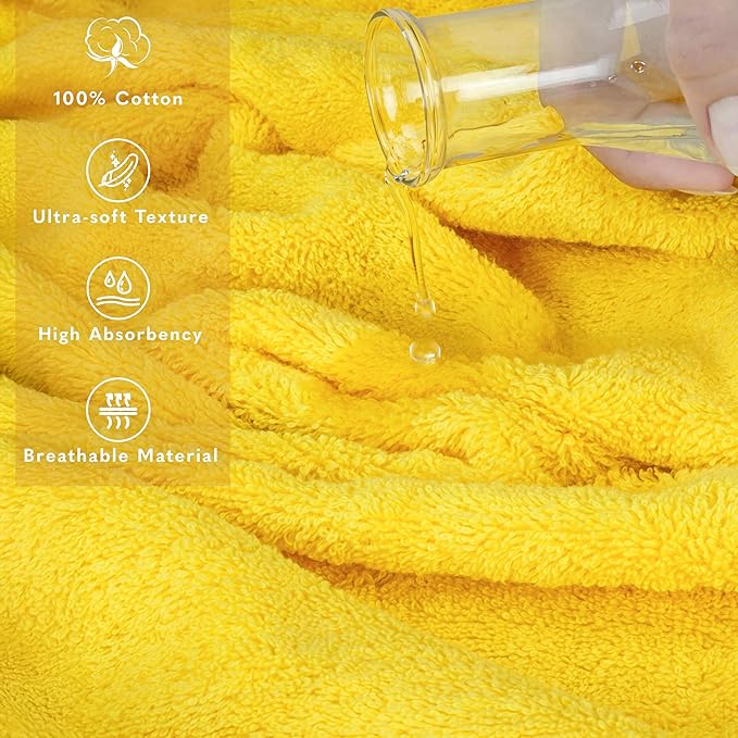 American Soft Linen 35x70 Jumbo Large Bath Towel, 600 GSM 100% Cotton Turkish Bath Sheet, Oversized Luxury Bath Towel for Bathroom Beach and Pool, Yellow