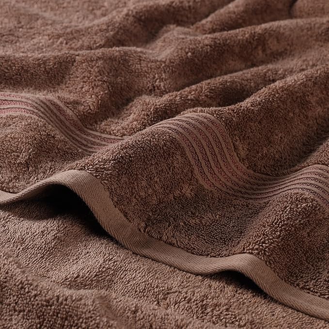 Superior Egyptian Cotton 6-Piece Towel Set, Bathroom Essentials, Towels For Bathroom, Apartment, Airbnb, Guest Bath, Face, Hand, Bath Towels, Washcloths, Absorbent, Fast Drying, Mocha